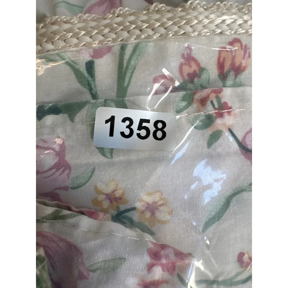 Vintage Croscill Home Fashions Full Sheet Set Floral Ruffle Pink Cream 4pc